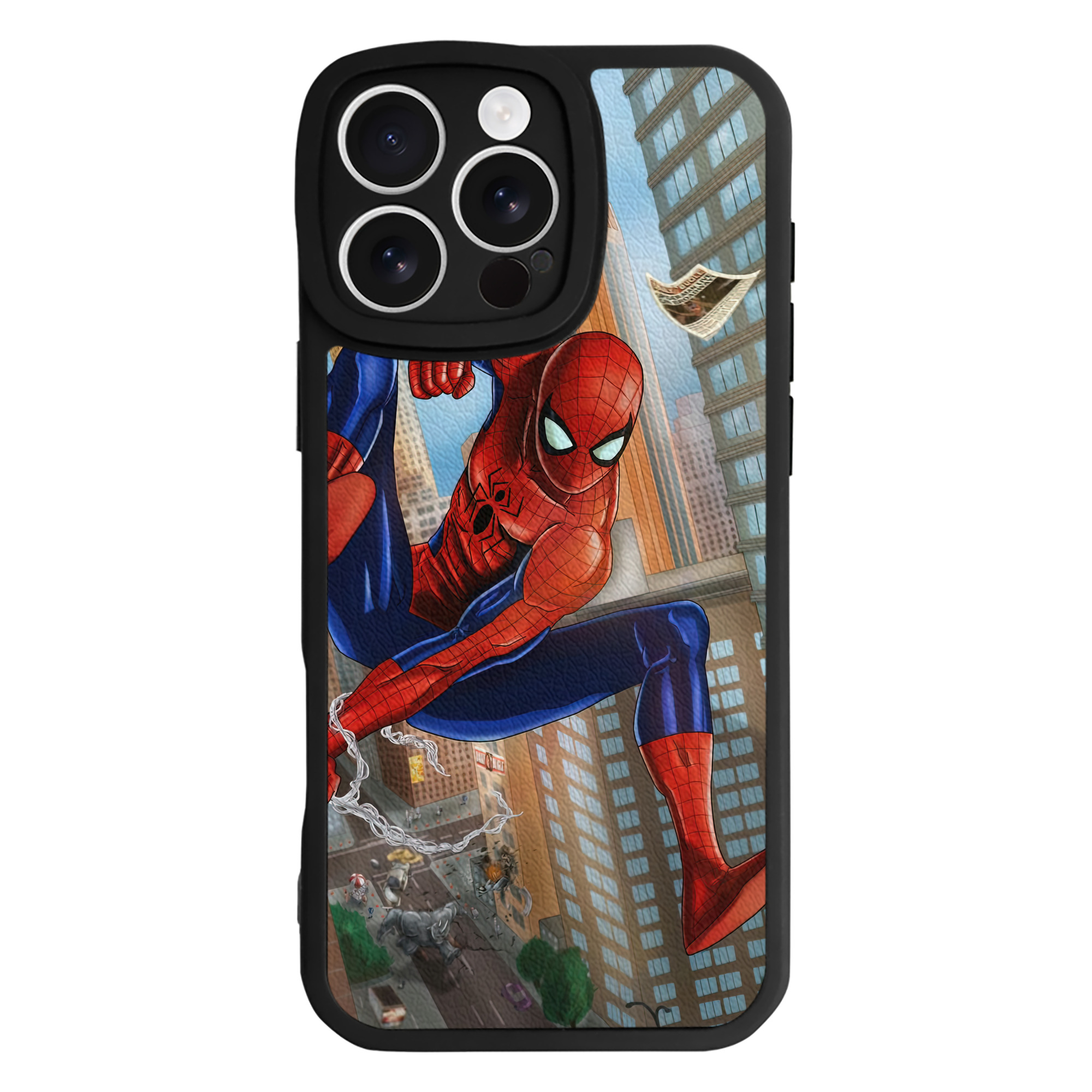 （画像用） Spider Man スパイダーマン 【iPhone 16シリーズ対応】シリコンスマホケース（レザー調） 材質：シリコン